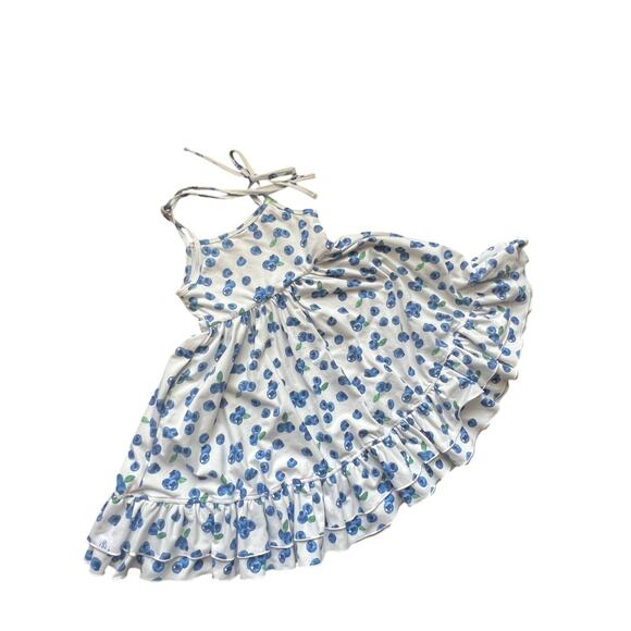 Jane + Jo dress 4T House Dress Blueberry Super Soft Tie Shoulders Cottagecore - Picture 2 of 7